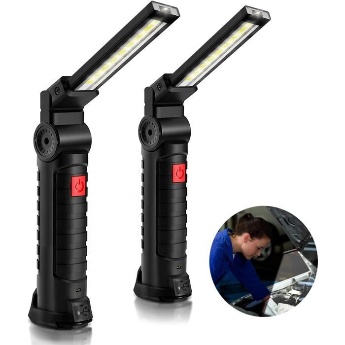 Lampe de Travail COB Baladeuse LED Ultra Lumineuse - 5 Modes Lumière 6000K Lanterne pour Auto Garage Atelier Bricolage