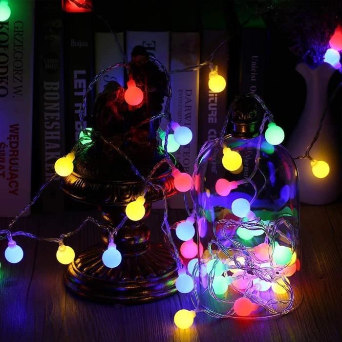 HAUSPROFI Guirlande Lumineuse Blanc Boule,10M+3M//100 leds Décoration Chambre lumineuse Boule IP44 Étanchce//8 Modes d/'éclairage Guirlande Lumineuse intérieur et extérieur