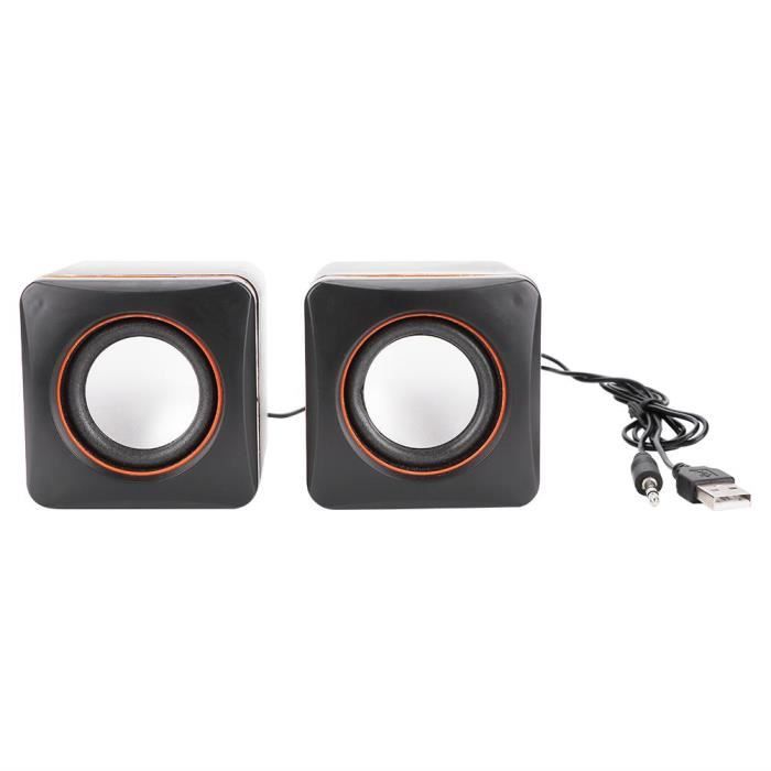 Mini Cube Usb Stereo 3 5 Mm Jack Haut Parleur Filaire Pour Ordinateur Portable Pc De Bureau Double Piste Enceintes Avis Et Prix Pas Cher Cdiscount