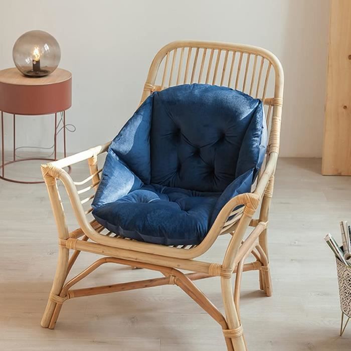 Coussin De Chaise Semi-fermé Giftik – Doux, Chaud, Avec Liens – Bleu 45x45 Cm – Pour Bureau, Voiture, Maison (soulage La Sciatique)