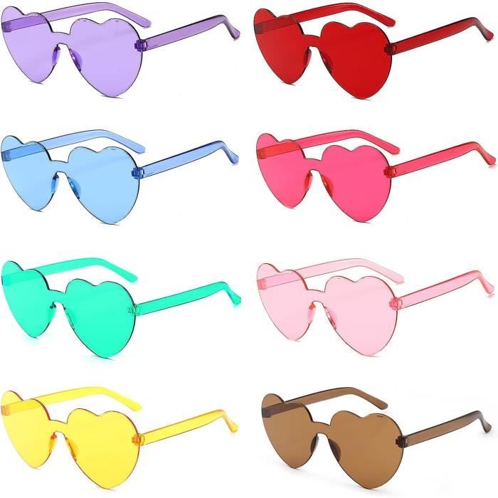 Boao 2 Paires de Lunettes Spécifications Hippies Lunettes en Forme de Coeur pour Accessoire