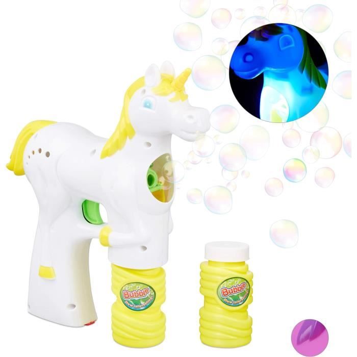 IGUGI Pistolet à Bulles Tournesol Lumineux – Machine à Bulles Rechargeable 3 Modes LED, Parfait Enfants & Fêtes !