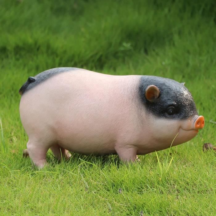 ESTINK Statue Cochon Mignon Décoration Jardin 26.5cm - Maison