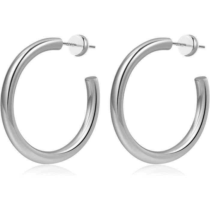 boucles doreilles créoles en argent sterling 925
