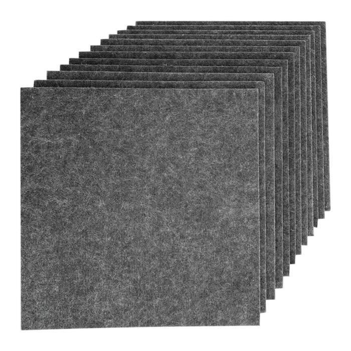 Paquet de 12 panneaux d'absorption acoustique gris noir acoustique