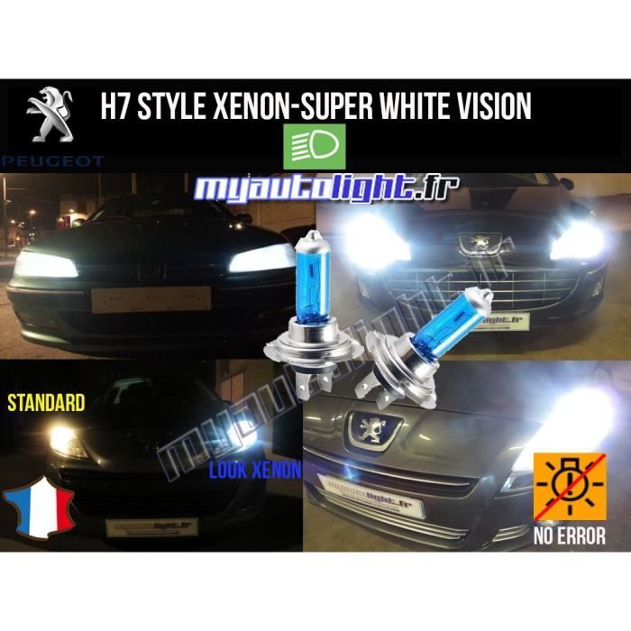 Jeu De 2 Ampoules H7 Halogène 55W Xenon Look 8500K Super White Pour BMW 1 Série E87 - Homologuées Route