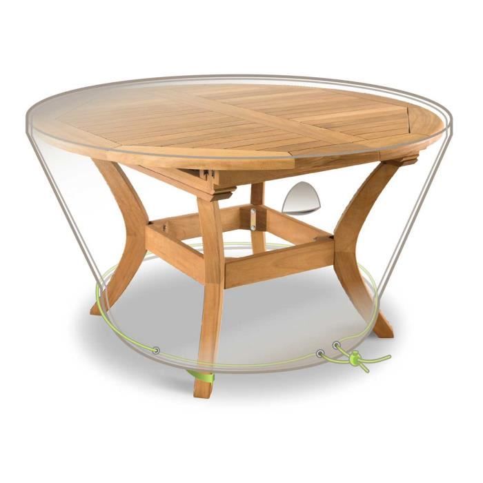 Housse de protection pour table ronde - JARDILINE - LUXE - Gris - Extérieur