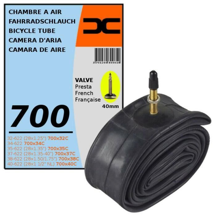 CHAMBRE A AIR VELO 700x32C 40C 32 40 622 VALVE PRESTA 40MM VTC ROUTE VILLE Cdiscount Sport