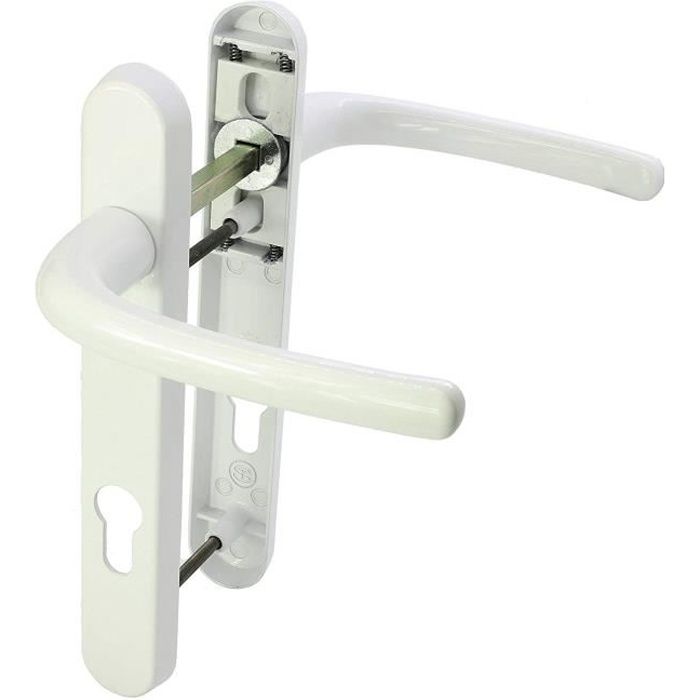 poignee a ressort pour porte en pvc pression supportee 0 92 bar taille 122 mm livree avec des vis blanc cdiscount bricolage