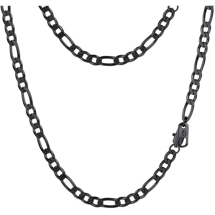 Gourmette Homme Figaro PROSTEEL - Acier Inoxydable, Plaqué Or Ou Noir - 6/9/13mm