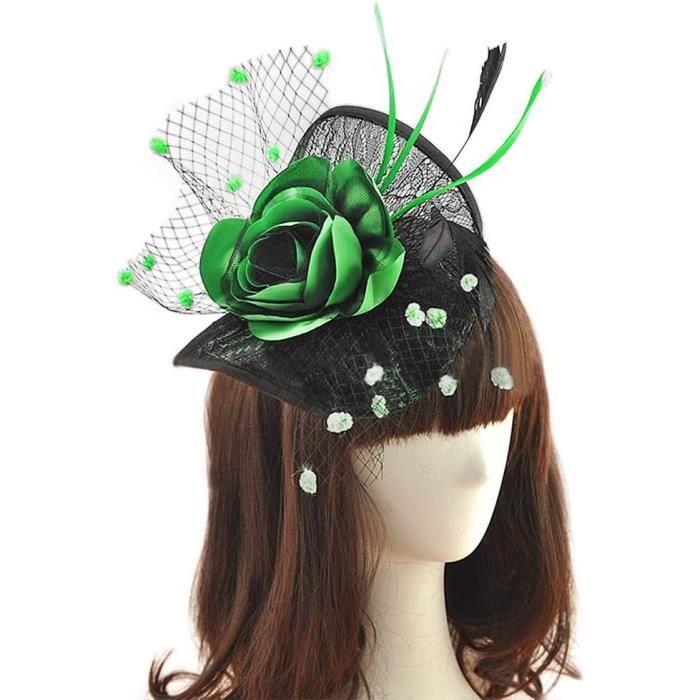 Chapeau Vintage Femme BIBI Avec Voilette Noir - Ancien, Style Rétro Français - Très Bon état