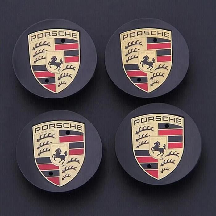 4 x caches moyeux Porsche Macan Noir Centre roue Logo 65mm