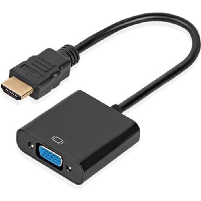 Adaptateur HDMI Mâle Vers VGA Femelle 1080P, Convertisseur Vidéo, Câble