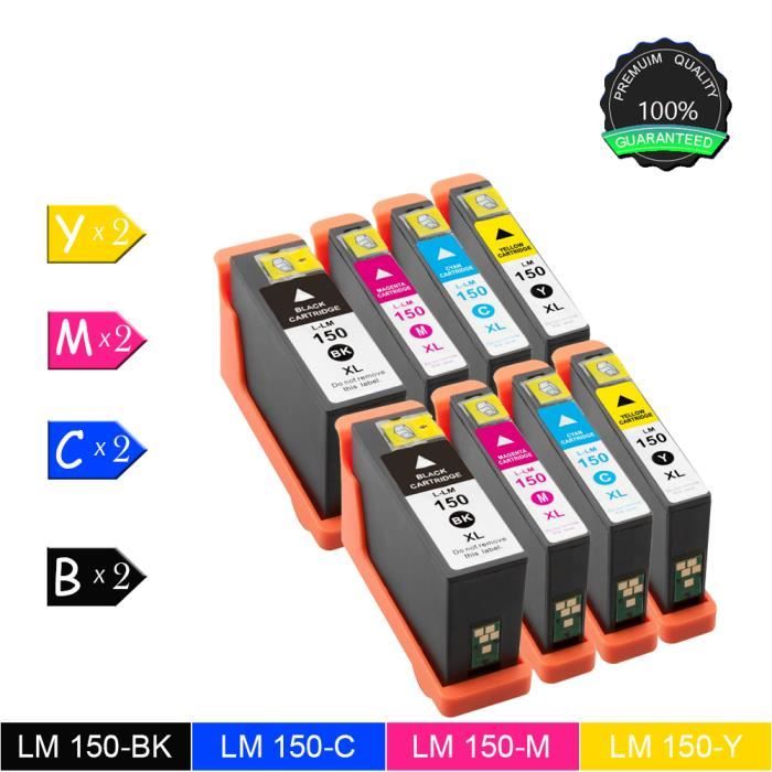 5-Pack Compatible 150XL Ink Cartridges For Lexmark Pro 715/915 – Black & Color