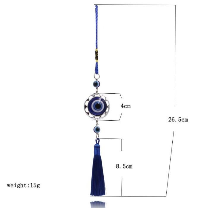 Suspension Murale Evil Eye En Perles De Verre Fait Main – Amulette Turque Bleue