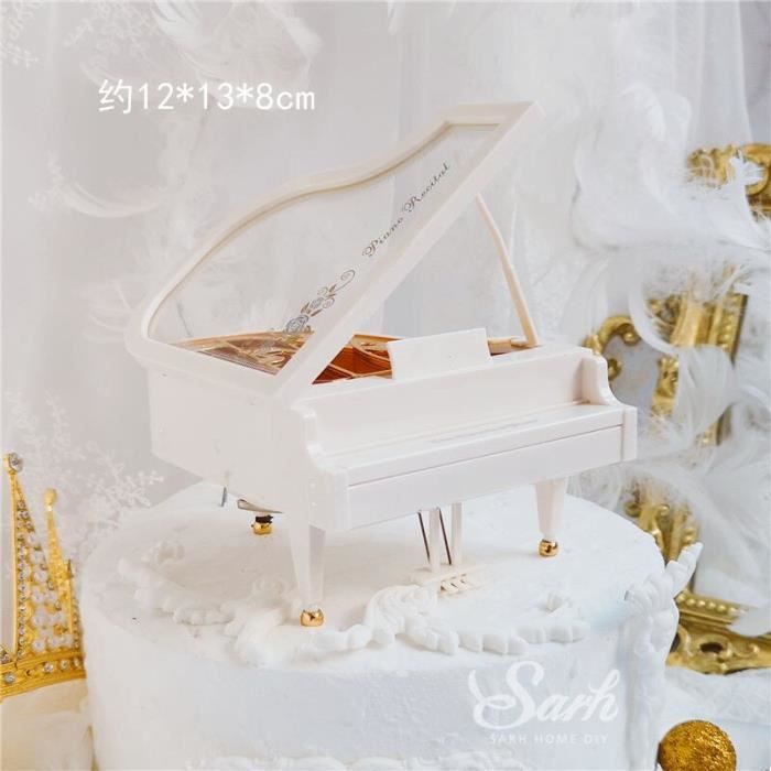 Decoration De Fete Fan De Musique Pour Joyeux Anniversaire Ecriture A La Main Decoration De Gateau Type Piano Music Box Cdiscount Maison
