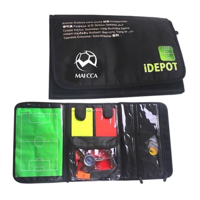 Kit Arbitre Football - 4 Cartes Jaunes, 4 Cartes Rouges, 4 Sifflets - Cartes PVC 11x8 Cm