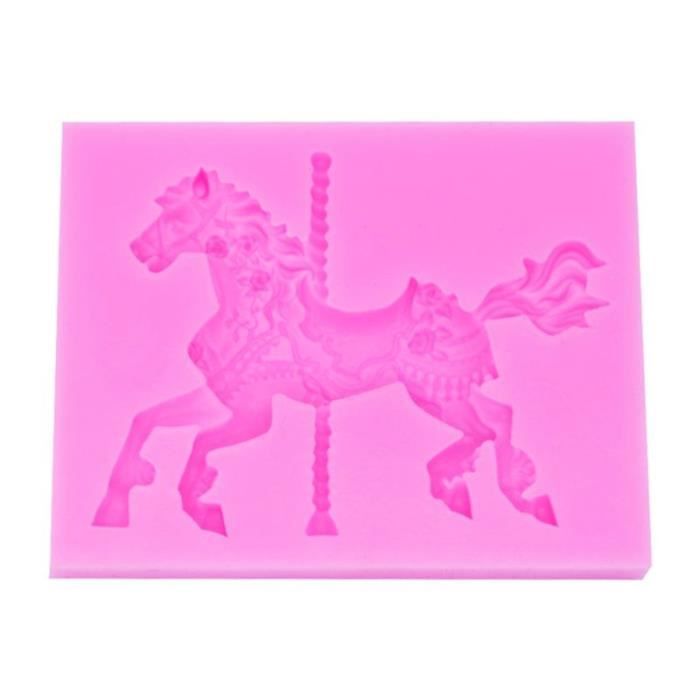 Moule Carrousel Cheval Forme Silicone Gateau Moule Ustensiles De Cuisson 3d Silicone Moule Pour Chocolat Argile Fondant Gateau Cdiscount Maison