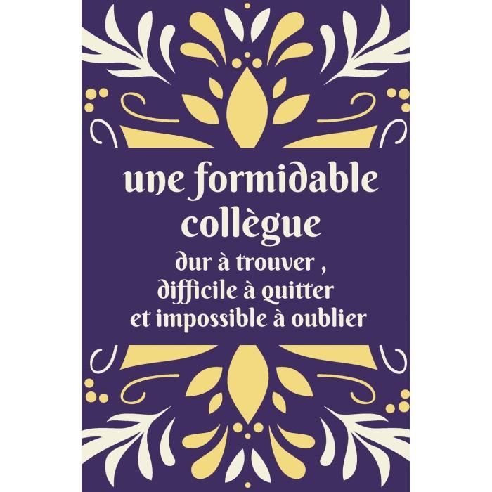 2 Une Formidable Collegue Dur A Trouver Difficile A Quitter Et Impossible A Oublier Cadeau Original De Depart Collegue Travail Cdiscount Beaux Arts Et Loisirs Creatifs