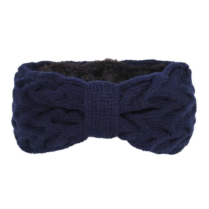 Bandeau Large En Laine À Tricot Épais Pour Femme, Serre-tête Doublé De