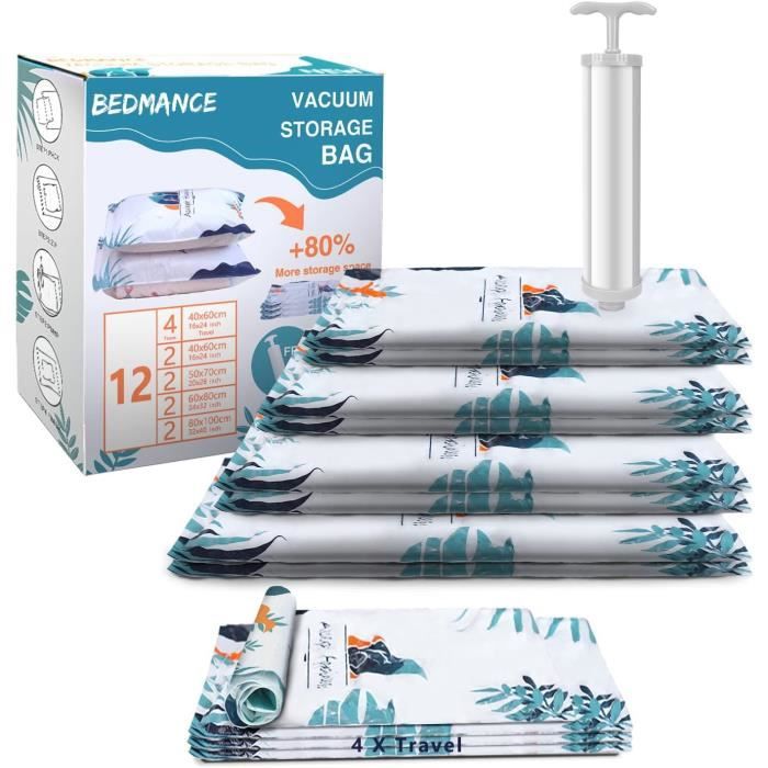 Cube Sac Sous Vide Vetement Aspirateur, Jumbo Transparent 10 Pack (80X100X38Cm), Sacs À Vide