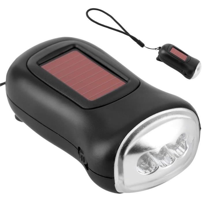 Lampe De Poche Solaire À Manivelle, Lampe De Poche Solaire À Dynamo Led Lampe De Poche Solaire À Manivelle, Lampe De Poche Solaire À Dynamo Led