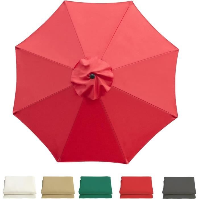 Toile De Rechange Pour Parasol Déporté 3m - 8 Baleines - HLSHOE - Rouge, Blanc, Vert, Kaki