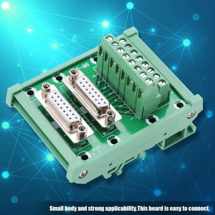 Connecteur de carte de bornier DUOKON DB15M6 Montage sur Rail — free download