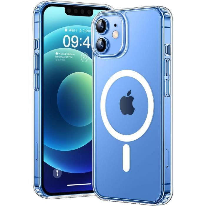 Coque Magnétique Transparente Pour Iphone 12 Case Et Iphone 12 Pro Case, Avec
