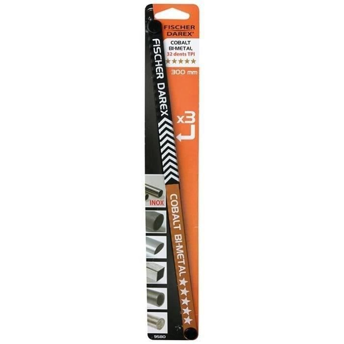 FISCHER DAREX Lames métaux Cobalt bimétal sur carte - x3 300 mm