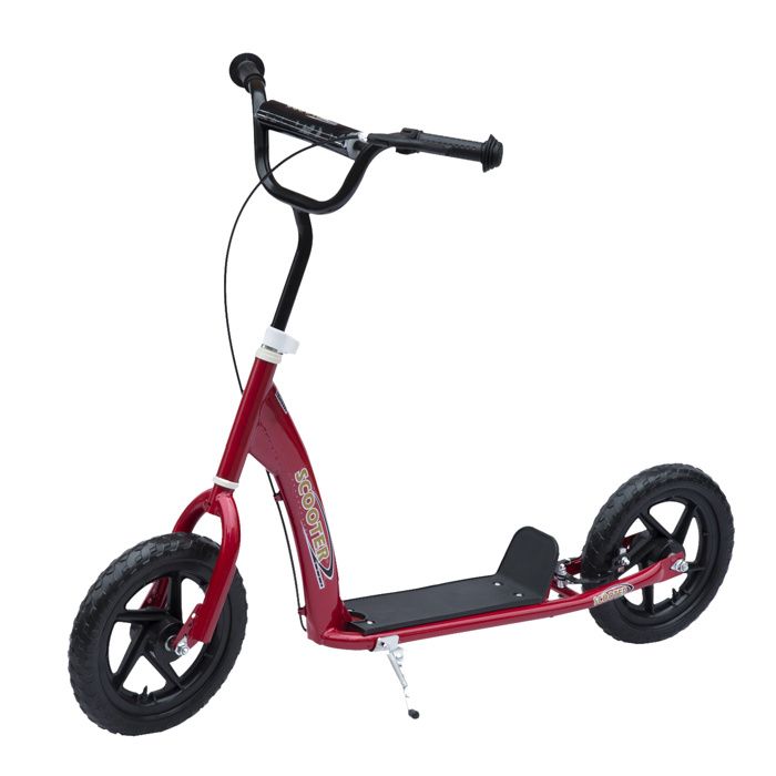 Trottinette Patinette Enfants A Partir De 5 Ans Pneus 30 Cm Guidon Reglable Poignee Frein Et Bequille Acier Rouge Neuf 20 Achat Vente Homcom Trottinette Enfant Cdiscount