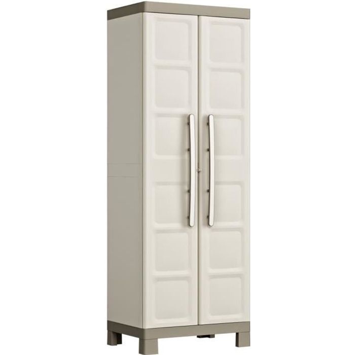 Keter Armoire de rangement à étagères Excellence Beige et taupe 182 cm