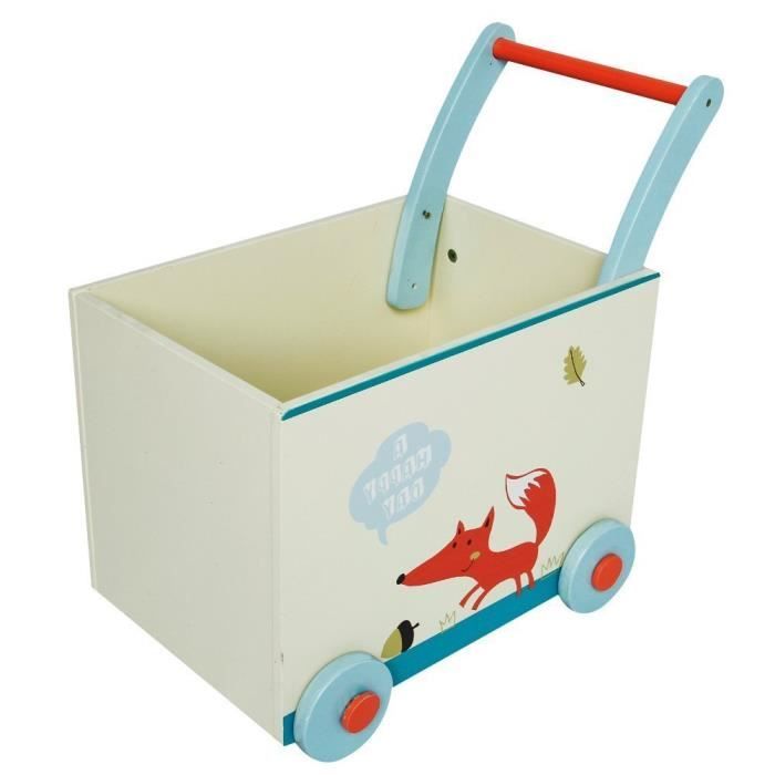 Labebe Vehicule Pour Enfant Jouet En Bois Coffre A Jouet Chariot