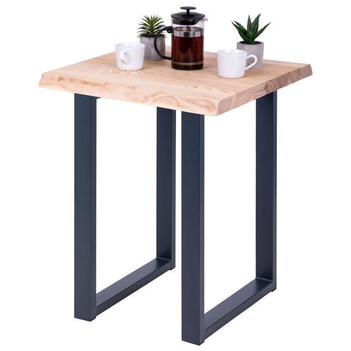 lamo manufaktur table de bar cuisine - table haute industrielle - table haute en bois - 60x60x76 cm - gris - loft - sévère