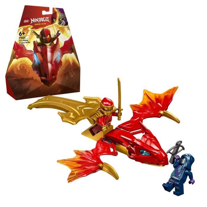 lego® 71801 ninjago l’attaque du dragon rebelle de kai, jouet ninja de dragon et figurines incluant kai avec mini-katana