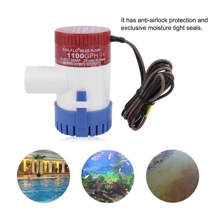Pompe De Cale 12V 1100 GPH ZONADAH - Automatique, Submersible, Pour Bateau Ou Camping-car Pompe A Eau Caravane 12v