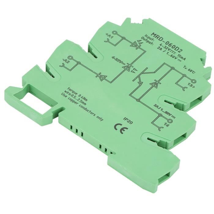 Relais Interface Automate MRA-23D2 - Relais à Semi-conducteurs 15mA, Entrée 3-32VDC Sortie 230V - Ultra-mince 6.2mm - 7