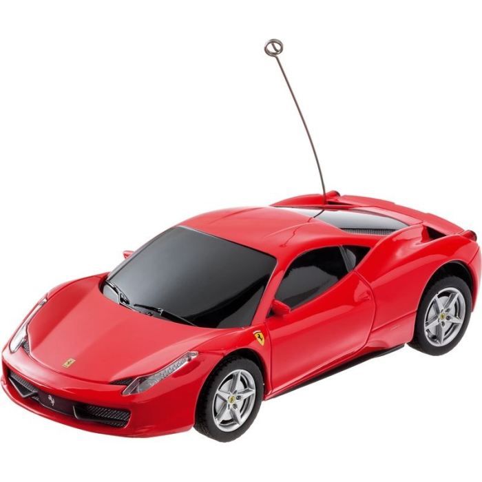 RASTAR - Voiture Télécommandée Ferrari 458 Italia Rouge - Échelle 1:24 - Sous Licence Officielle - Pour Intérieur Et Extérieur