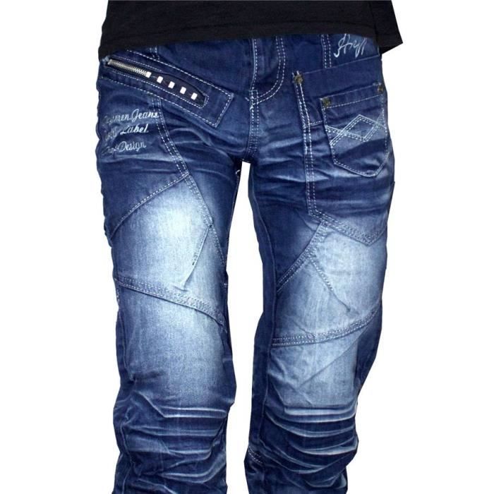 Zahida Jeansnet pantalon jeans pour hommes grosses COUTURES Cosmo clubwear Bleu
