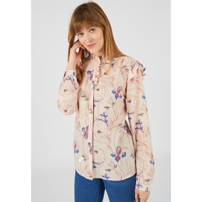 Chemisier Femme Banana Republic En Crêpe à Volants - Manches 3/4 - Taille M Bleu - Neuf Avec étiquette