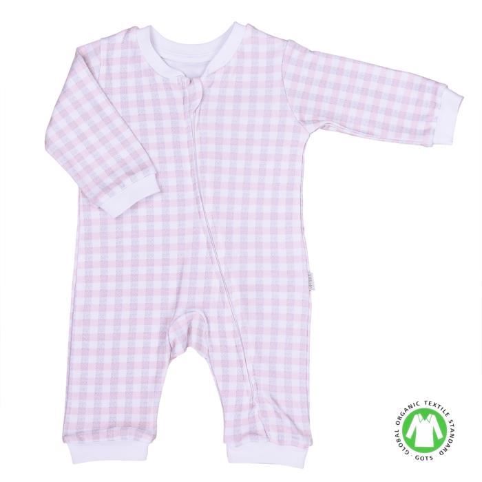 Pyjama Combinaison Bebe En Coton Bio Vichy Rose Cdiscount Pret A Porter