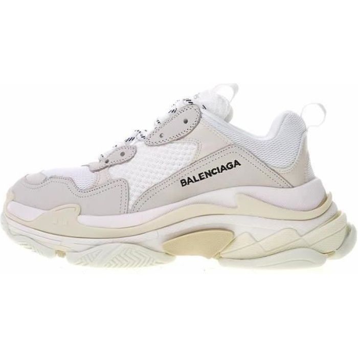 Balenciaga Triple S Stone Mesh And Leather Sneakers in