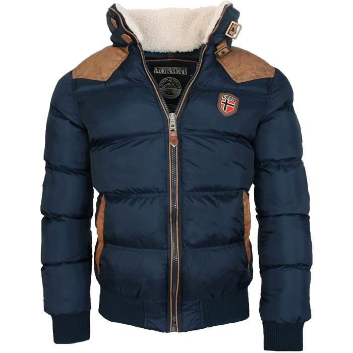 Geographical Norway Veste D'Hiver Chaude Designer Hommes Hiver Veste Matelassée [GeNo-31-Navy-Gr.S]