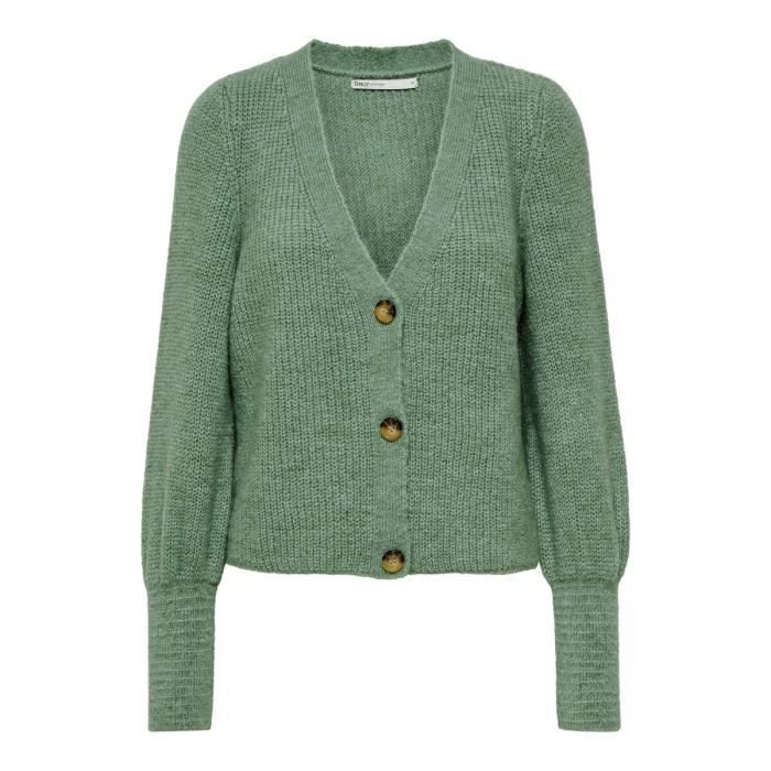Gilet Cardigan Femme Only Clare - granite green