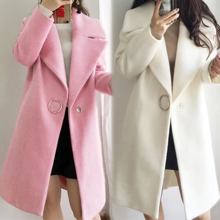 Manteau Femme Élégant Décontracté à Manches Longues