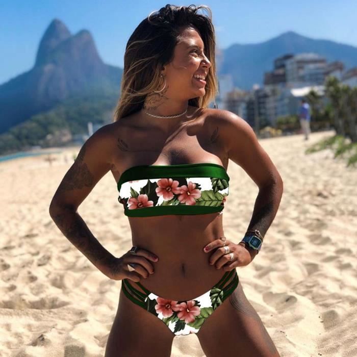 MAILLOT DE BAIN Bandeau Bikini ensemble 2020 bresilien Bikinis maillot de bain femmes maillots de bain femme maille Type WC0539G1 Blanc Cdiscount Pret a Porter