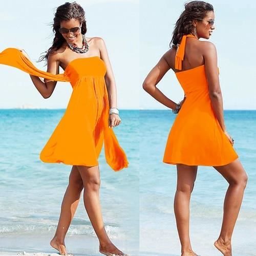 Robe de plage orange top