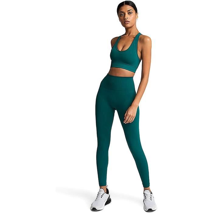 Combinaison de yoga 2 pi ces pour femme soutien gorge de sport