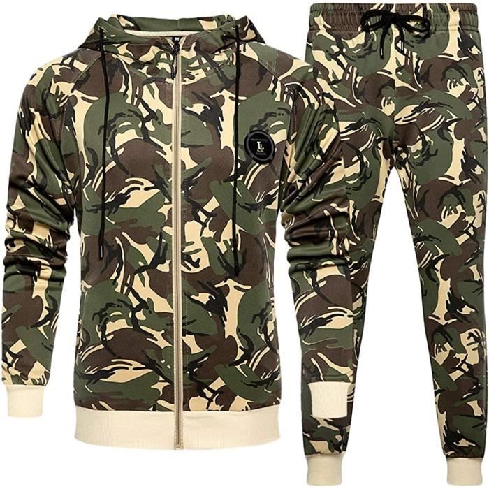 Ensemble Jogging Sports Surv tement Homme ADIDAS Kaki