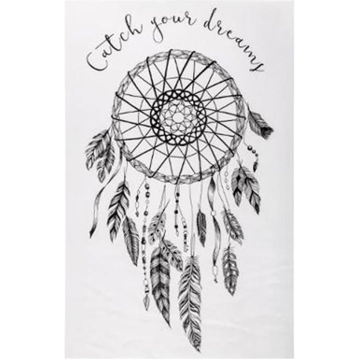 Sticker Deco Attrape Reves 32x50cm Noir Blanc Cdiscount Maison